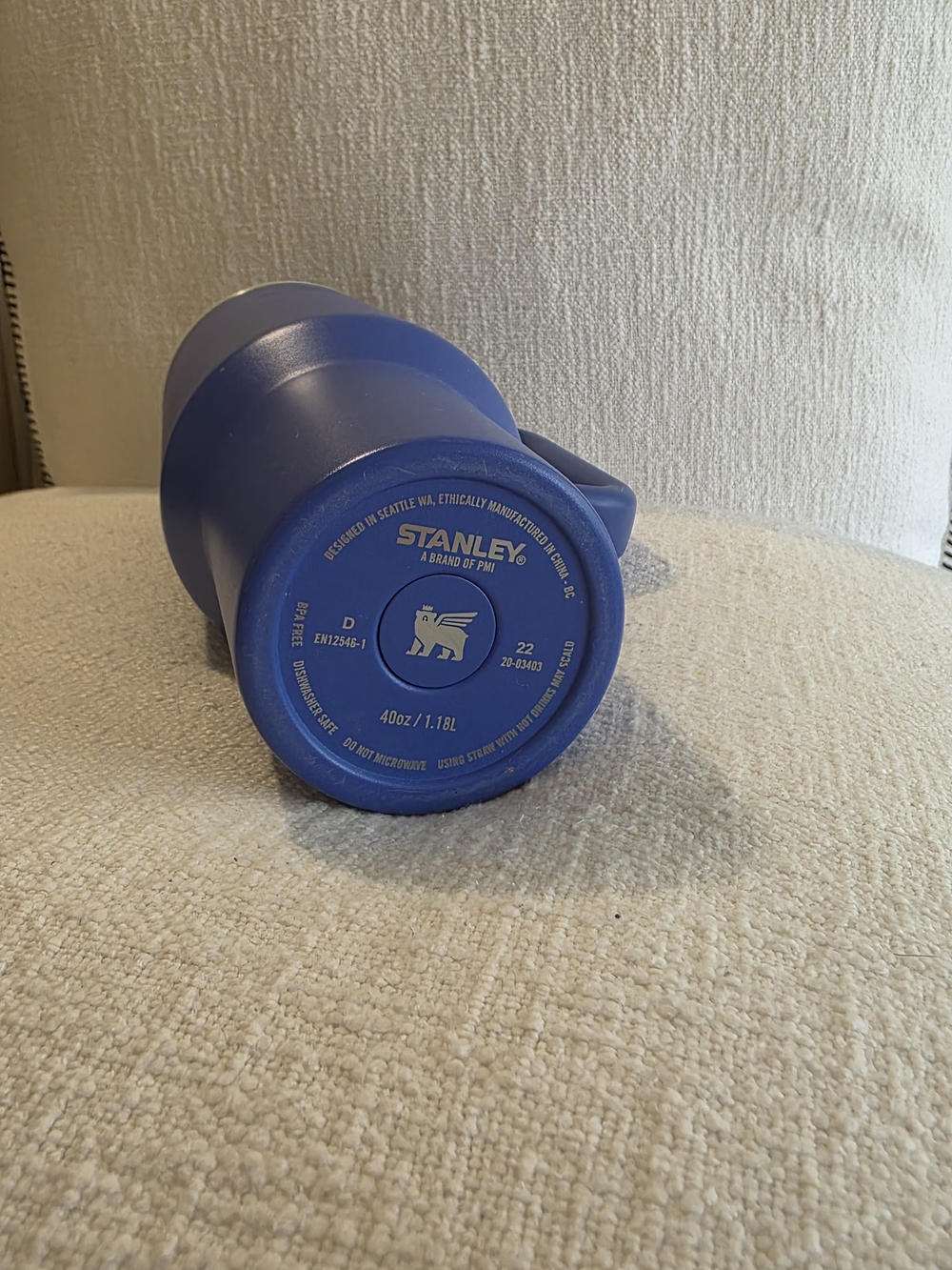 Stanley Blue Travel Tumbler with Handle and Straw Lid - Picture 2 of 2